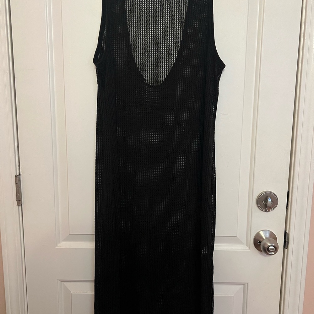 Black Sleeveless Mesh Dress